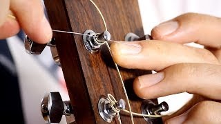 How to put on Guitar Strings - Acoustic Guitar Maintenance