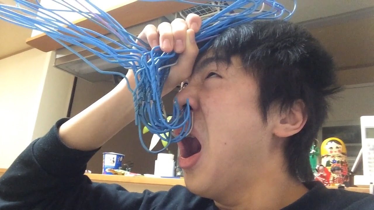 【鼻フック】100本のハンガー使って史上最強な鼻フックする！！