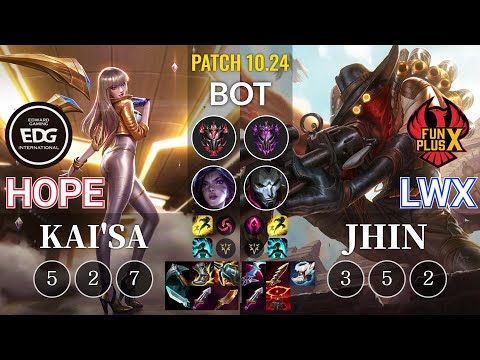 EDG Hope Kai'Sa vs FPX Lwx Jhin Bot - KR Patch 10.24