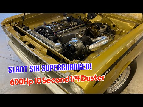 Slant Six Supercharged! 1971 Plymouth Duster At Mopars in the park!