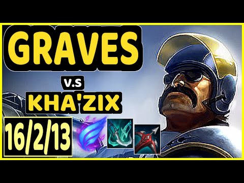 MAXLORE (GRAVES) vs KHA'ZIX - 16/2/13 KDA JUNGLE GAMEPLAY - EUW Ranked GRANDMASTER