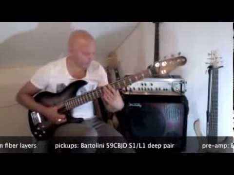 Slap bass on Rapper's Delight with a Blasius 'Old Stone' 5 string