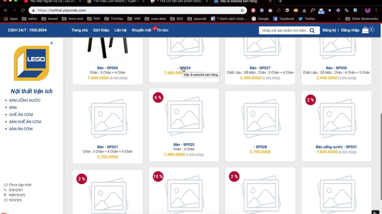 [ Website bán hàng ] - view slide sản phẩm p1