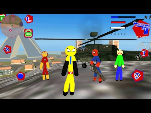 Polis Çöp Adam Halat Kahraman - US Police Stickman Rope Hero Crime Simulator #10 - Android Gameplay