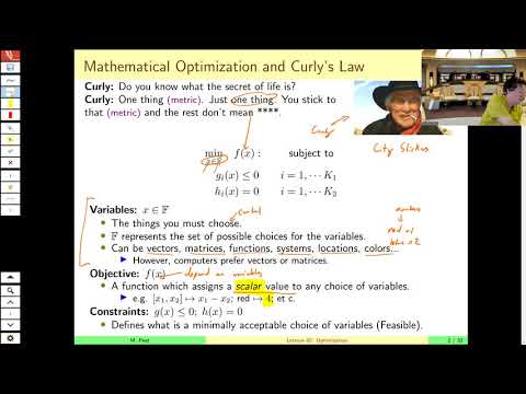 MAE509 (LMIs in Control): Lecture 2, part A - A Minicourse in Optimization