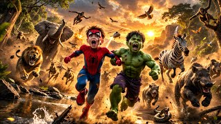 Abandoned in the Jungle… A Father’s Rescue Against Dinosaurs! | Spider man & hulk baby 🤡