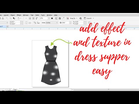 how t add texture and effect in dress in coreldraw very easy and simple way / Priya sharma pangotra