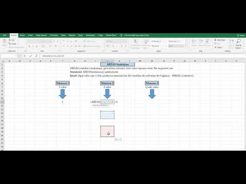 AREAS function in Excel - AREAS funksiyası