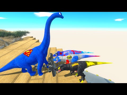 BRACHIOSAURUS SUPERMAN PUSH FROM THE EDGE  - Animal Revolt Battle Simulator ARBS