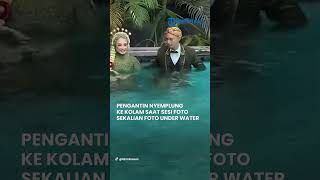 Pengantin Nyemplung ke Kolam saat Mau Sesi Foto Bareng, Bukannya Sedih Malah Pakai Konsep Baru