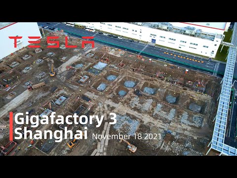 (November 18 2021)Tesla Gigafactory 3 Shanghai 4K Video