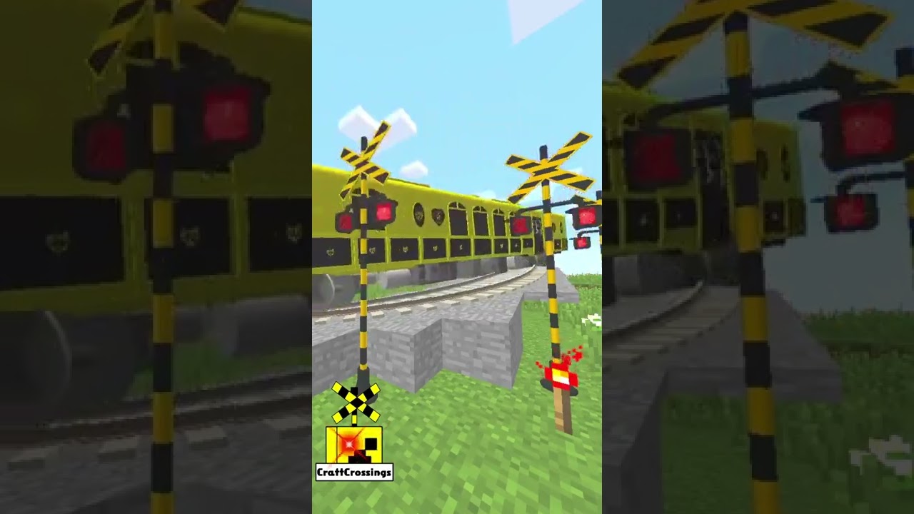 Railway level Railroad crossing trains Minecraft【 踏切 電車 アニメ】マイクラ ふみきり   153-04