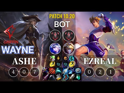 GRF Wayne Ashe vs Ezreal Bot - KR Patch 10.20