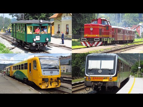 Hurvínek (mimoř. i T444/Komarek) do Zubrnic, Os-073 s ČD ("dumping." 814) vs. RJ (628); 2016 - 2021