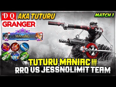 Tuturu MANIAC !!! RRQ VS JessNolimit Team, Match 1 [ Tuturu Granger ] D Q - Mobile Legends Video