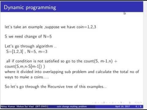 Change Making Problem Using Dynamic Programming