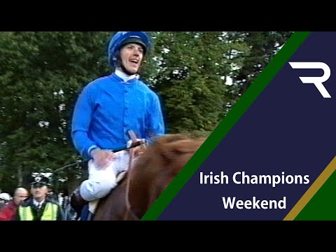 GRANDERA and Frankie Dettori edge out HAWK WING in the 2002 Irish Champion Stakes at Leopardstown