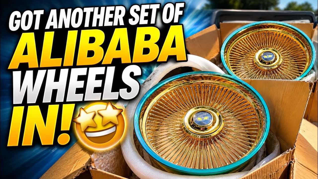 🔥 Another Set Of Alibaba Gold 22” Wire Wheels Just Arrived! 🤩📦 | Donk Build Unboxing Upgrade