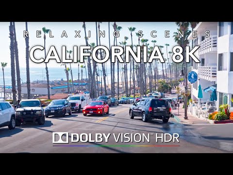 Driving Beautiful California San Diego Coast to Long Beach in 8K Dolby Vision HDR
