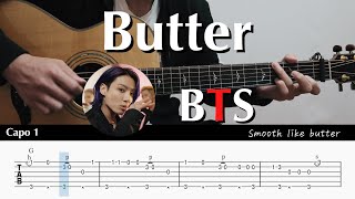 Butter - BTS | Fingerstyle Guitar TAB + Chords Tutorial