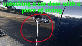 unlocking a car door quick and easy with a piece of string