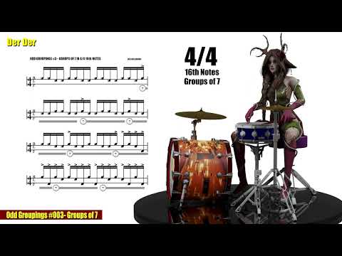 Odd Groupings 3 - Groups of 7 - 4/4 - 16th notes #drumming #drummer #drumeo #drumstagram