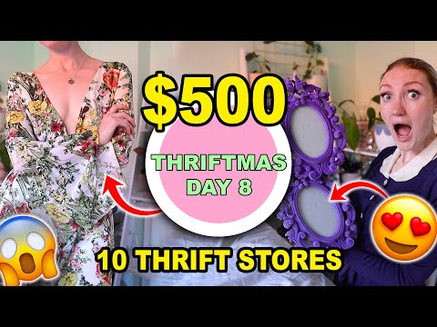 $500 thrift store haul | 我在一天之內去了 10 家舊貨店！！！聖誕節第8天 ($500 THRIFT STORE HAUL | I WENT TO 10 THRIFT STORES IN 1 DAY!!! THRIFTMAS DAY 8)