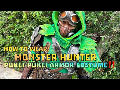 Monster Hunter World‼️ how to wear Pukei-Pukei Armor Costume!! #costume #cosplay #monsterhunter #diy