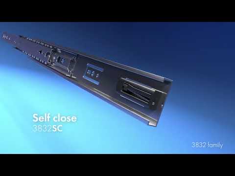 Coulisses à billes 3832EC-B - charge max 45 kg - sortie totale ACCURIDE