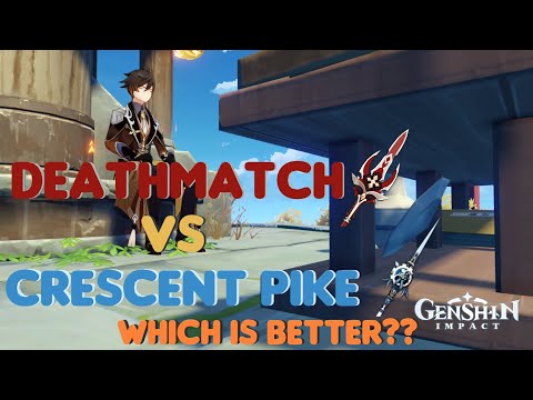 ZHONGLI MAIN DPS WEAPON COMPARISON DEATHMATCH VS CRESCENT PIKE | ZHONGLI BUILD | Genshin Impact