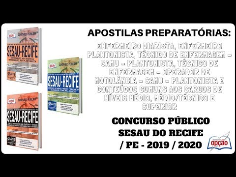 Apostilas Diversos Cargos - Concurso SESAU do Município do Recife / PE - 2020 (Apostilas Opção)