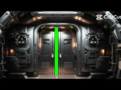spaceship door opening green screen