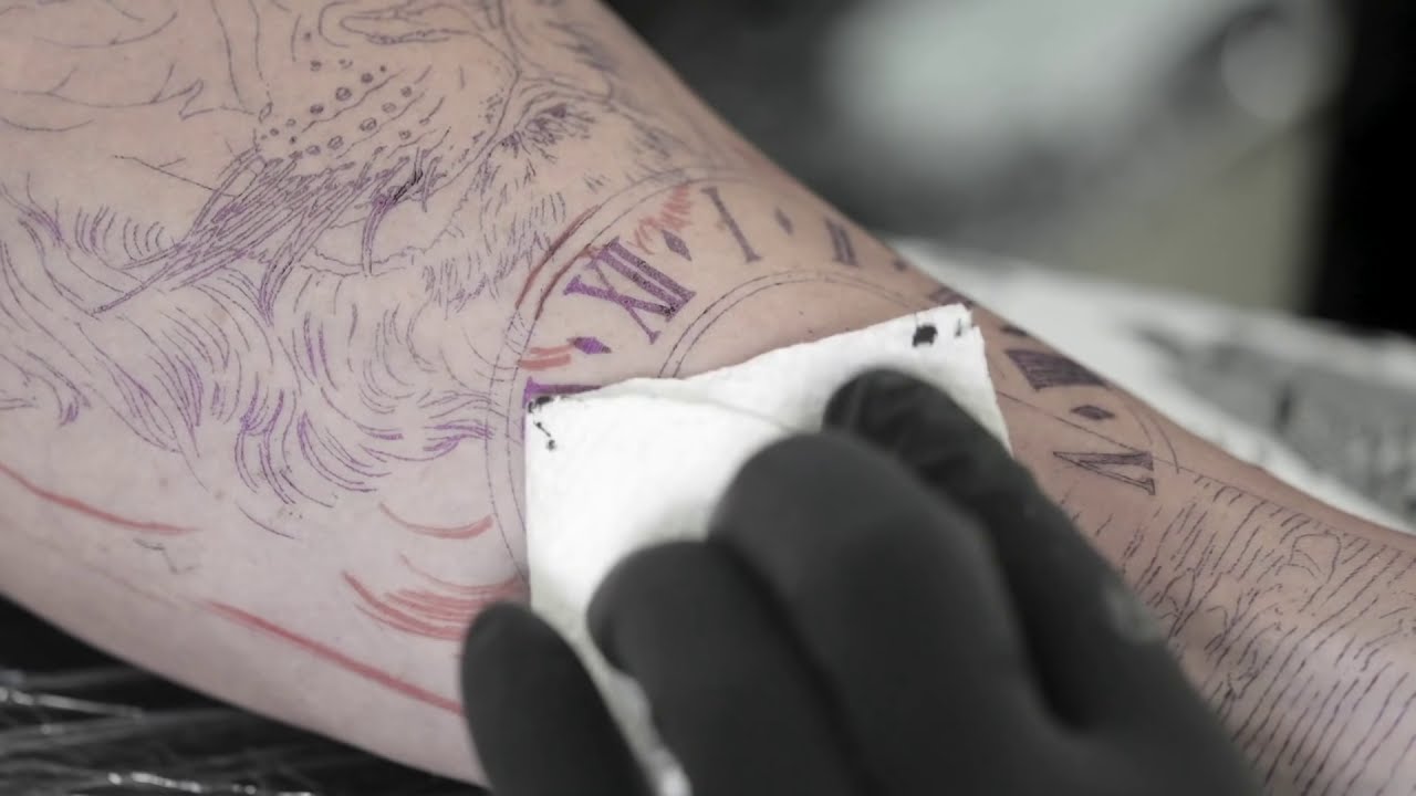  realistic lion tattoo timelapse video by daniel silva