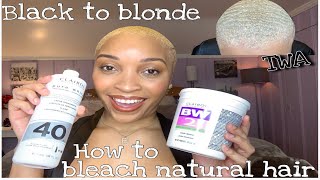 How to Bleach Natural Hair | BLACK TO BLONDE