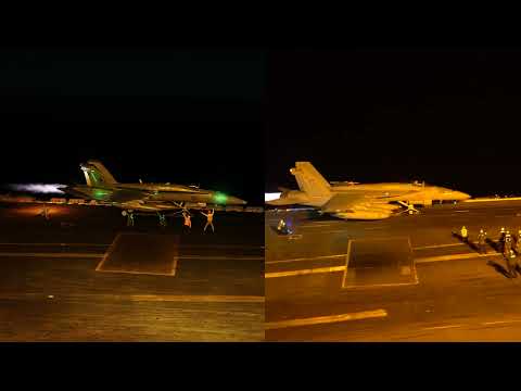 F/A-18C Hornet Catapult night launch GAME VS REALITY - DCS WORLD