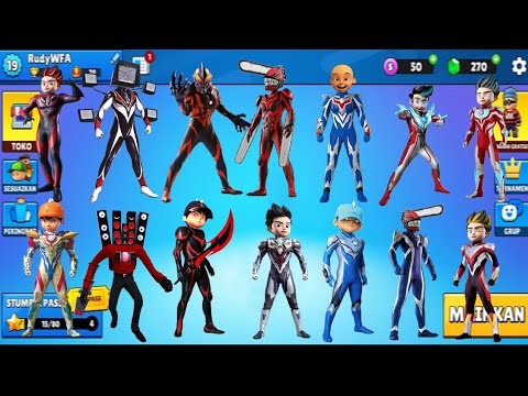 KOMPILASI SEMUA JENIS SKIN ULTRAMAN DI GAME STUMBLE GUYS (BOBOIBOY, EJEN ALI, TV MAN, SPEAKERMAN)