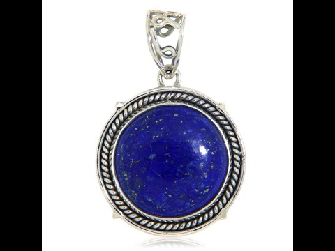 Pandantiv Argint 925 Lapis Lazuli Natural Rotund - Rafinament si Intelepciune