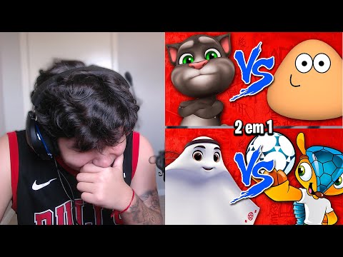 REACT Pou Vs. Tom (My Talking Tom) & Fuleco Vs. La'eeb - Mascote do Brasil Vs. Mascote do Catar