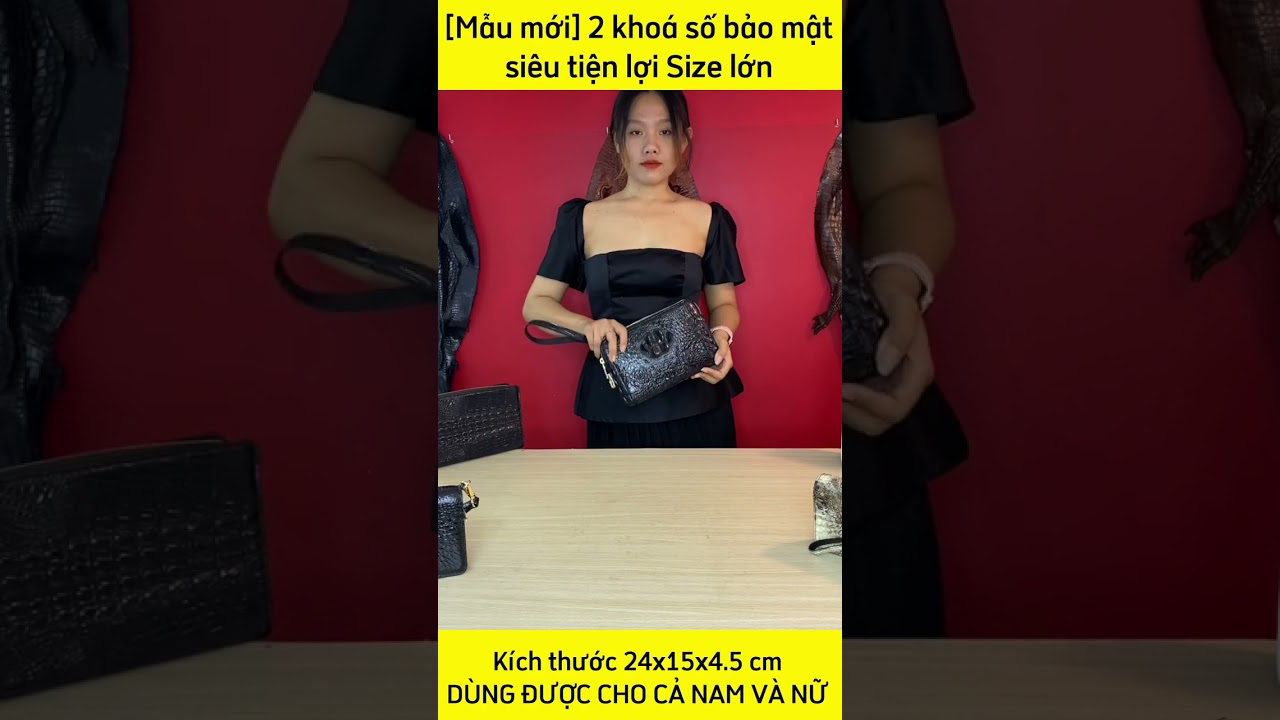 [MẪU MỚI...] Kẹp nách Da cá sấu 2 khóa số bảo mật siêu tiện lợi. Size lớn!
