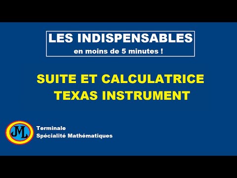 Suites et calculatrice Texas instrument en 5 minutes. Terminale spécialité maths.