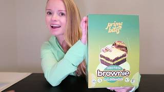 trying Prime Bites Dubai Chocolate Protein Brownie review