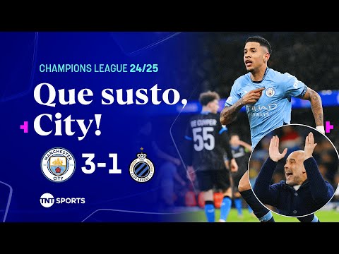 Gols e lances de Manchester City x Club Brugge