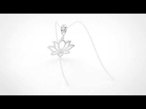 1/10 CTTW Diamond Lotus Pendant in Sterling Silver by Fifth and Fine - Image 3