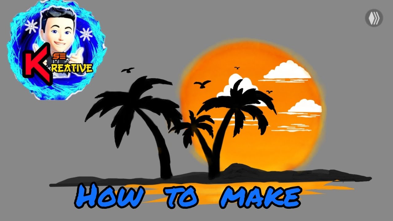 beautiful✨ beach graphic painting🎨 with paper draw  #art #k_se_kreative