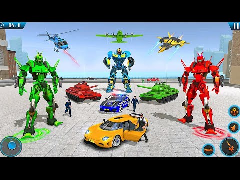 Transforming Robot Theft Army Tank Car Transport Games | Live Android Gameplay