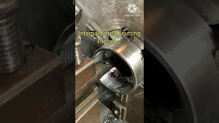 Internal Thread Cutting Process in a lathe Machine #shorts #threading
