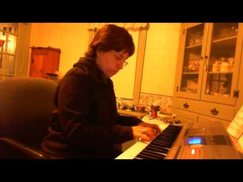 Practicing, "Hudson" by Jeff Lorber (piano student Margie Savoie) 2/5/12