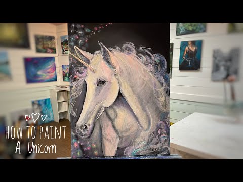 How To Paint A UNICORN 🦄 acrylic step by step painting tutorial