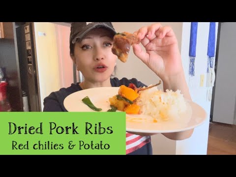 Dried Pork Ribs| Bhutanese Recipe | Cooking in Korean Stone Pot