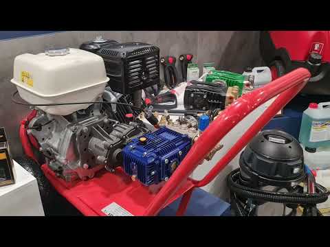 Πλυστικό μηχάνημα υψηλής πίεσης 200bar 1300lit/hr Honda GX390, σασμάν 1:2 με λάστιχο πιστόλι μπεκ 2023-thumb-1